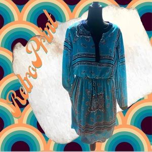 AGB | Blue paisley bandana print dress